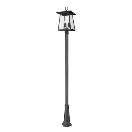 Z-Lite Rainer 5 Light Outdoor Post Mounted Fixture, 15.5in. W x 121.5in. H, Black 5015PHXLR-519P-BK